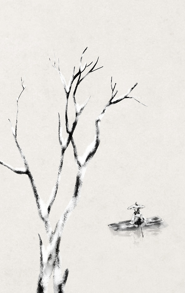 【古诗配图】冬季雪景——水墨中国风插画（图ZOTk1ODA3MzY=） - 创作习作 - 站酷设计师石家小鬼原创素材 - 站酷ZCOOL