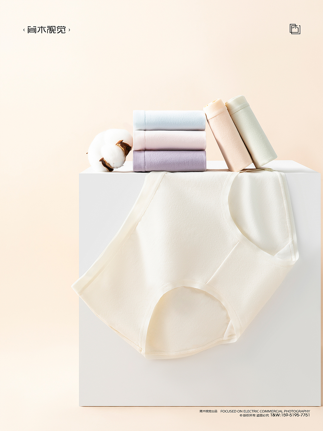 女士内裤产品摄影丨蓝色半岛 × 简木视觉 内衣静物拍摄