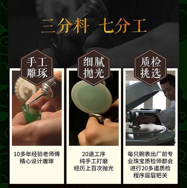 翡翠镂空玉表详情