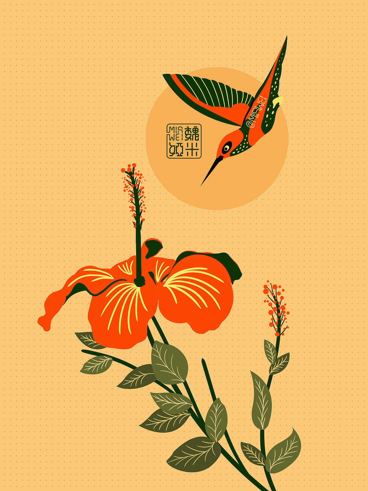 【插畫】花鳥意境系列圖全集（圖ZMjAxNTI0NTk2） - 創(chuàng)作習(xí)作 - 站酷設(shè)計(jì)師魏米婭MiaWey原創(chuàng)素材 - 站酷ZCOOL