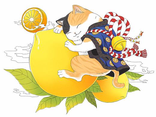 黄桃，猫