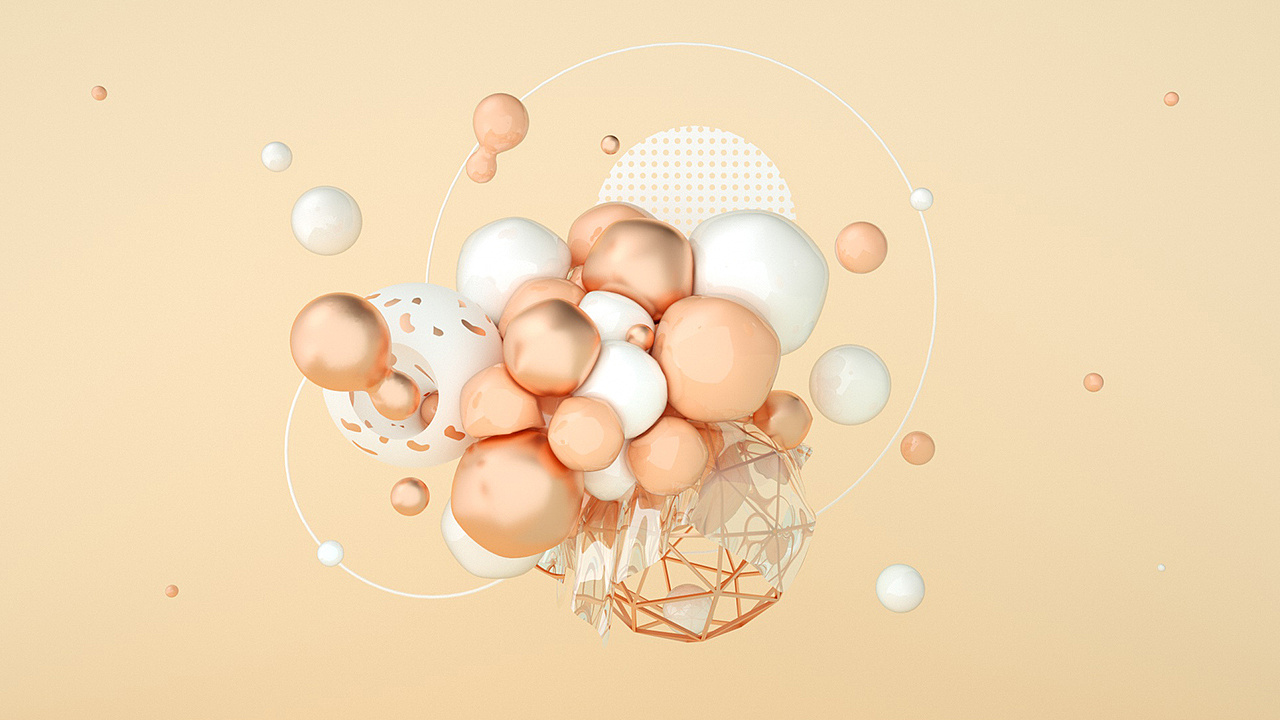 c4d 莫兰迪色系元素的构想