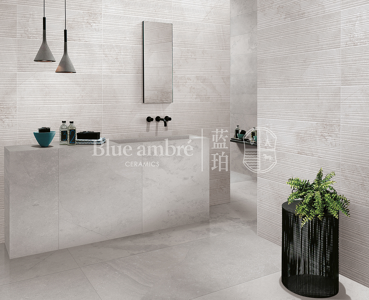 蓝珀瓷砖卫生间空间搭配方案（图ZMTYxNzM4NTQw） - 家装设计 - 站酷设计师言兮之原创素材 - 站酷ZCOOL