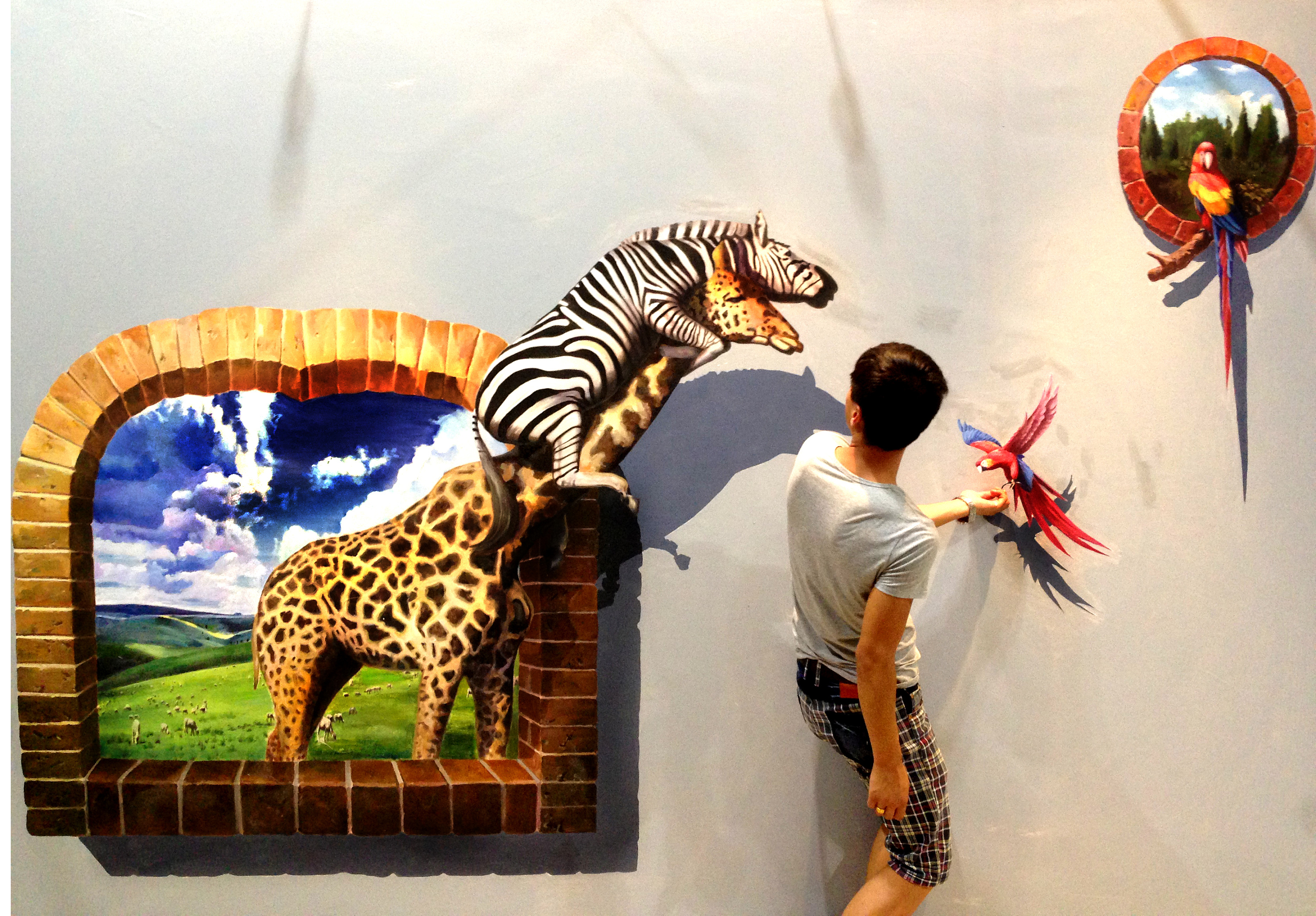 3d壁画馆 3d壁画 3d彩绘壁画 3d艺术馆 3d壁画小镇