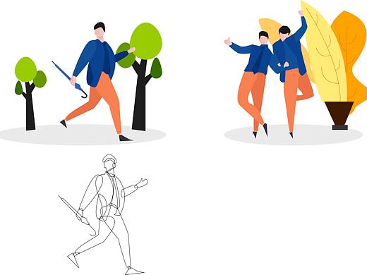 扁平人物插画