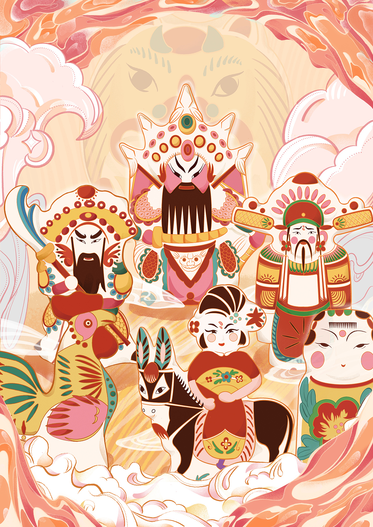 2021青春答卷#唐山非遗文化插画设计|插画|艺术插画|咚咚隆咚锵