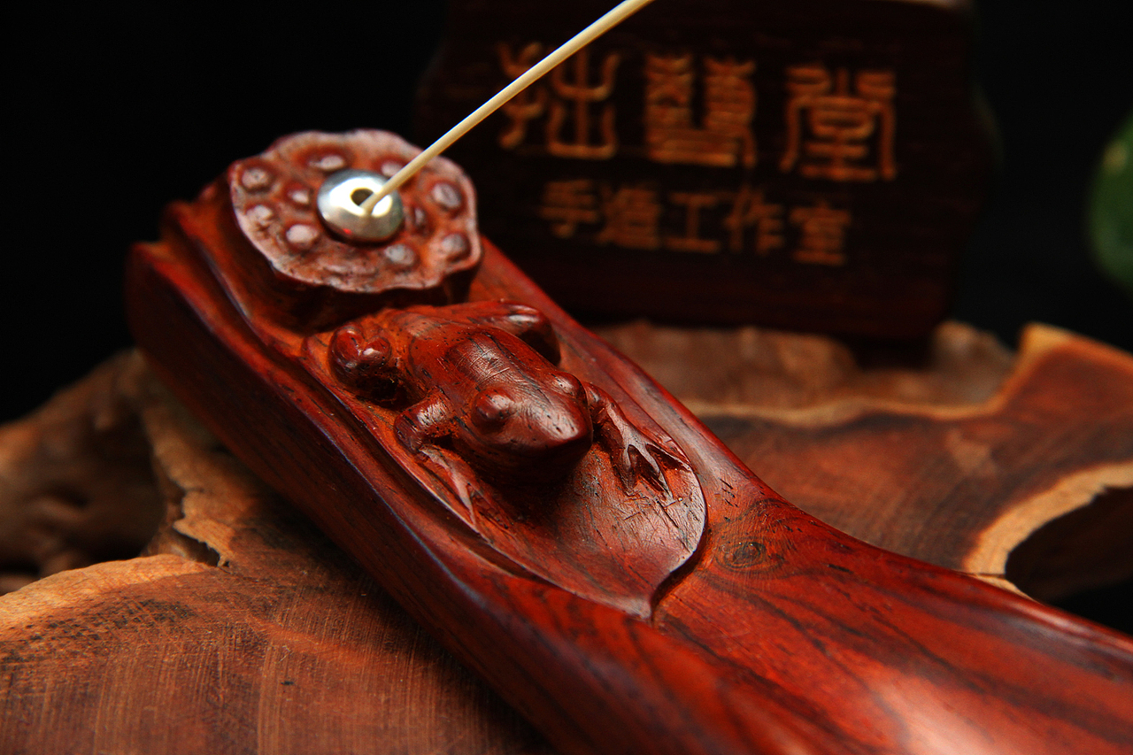 《莲》香插——木雕