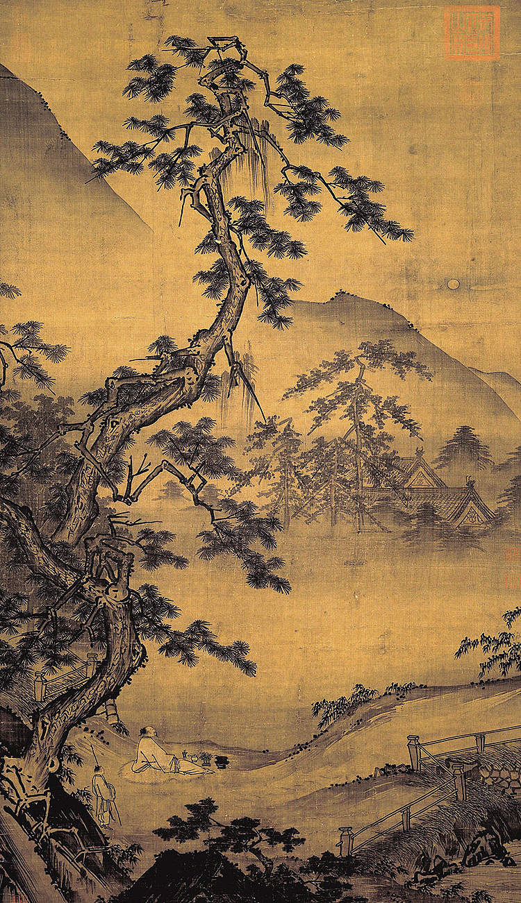 图选自 宋 马远《松月图》 br>