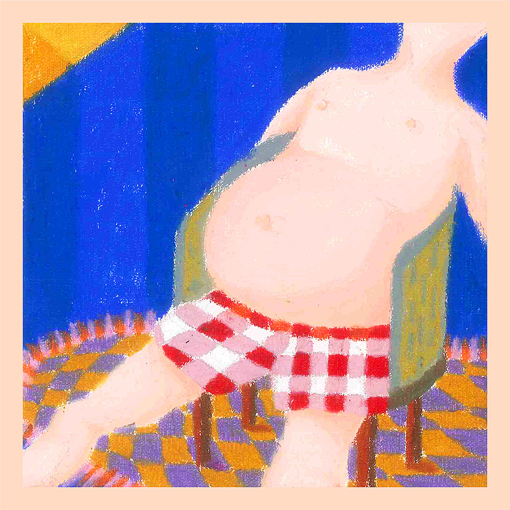 《月半》系列,吃完饭瘫在凳子上,闪耀肚皮,暂停画面,留住永恒