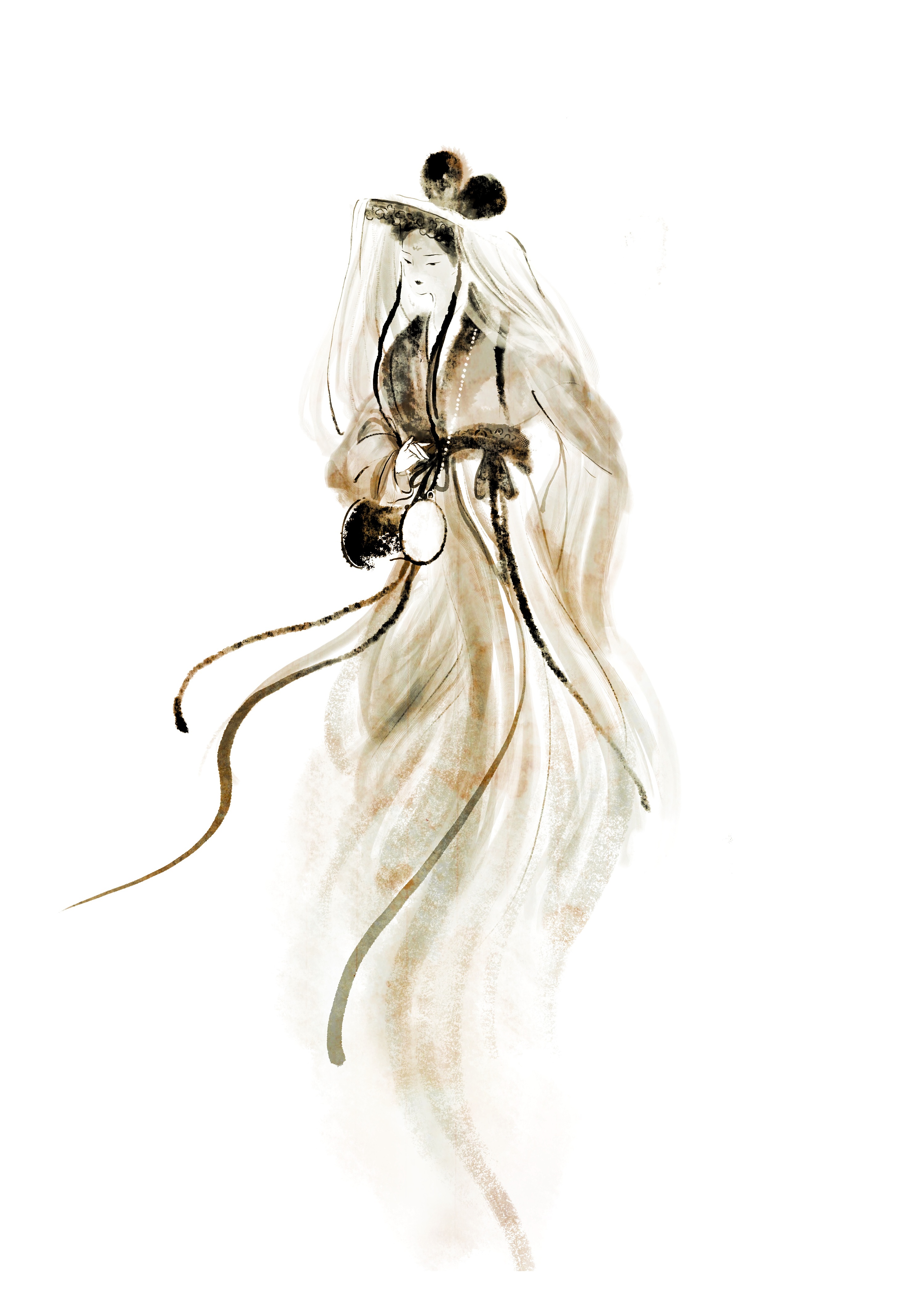 一组水墨仙女图