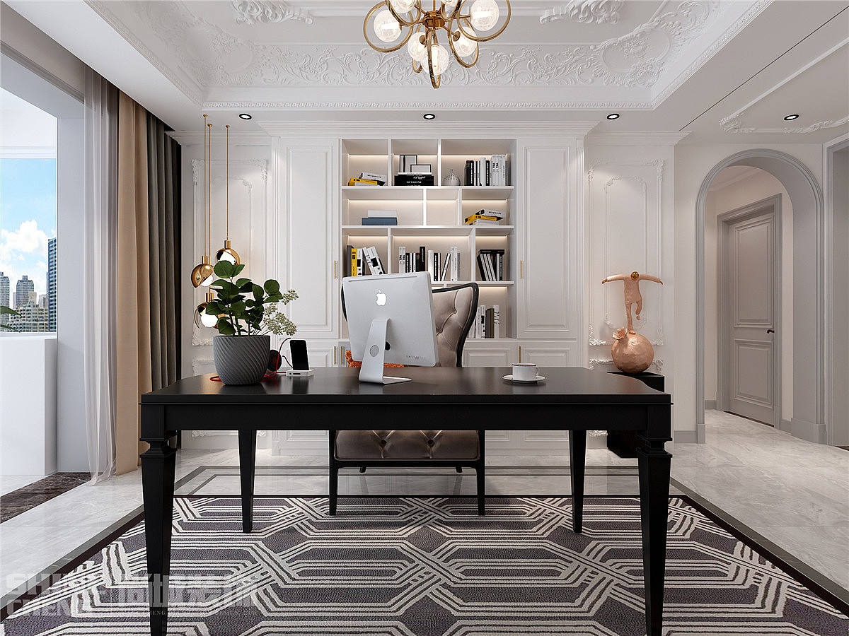 泰安颐和院子小区160m²法式轻奢风格装修设计效果图