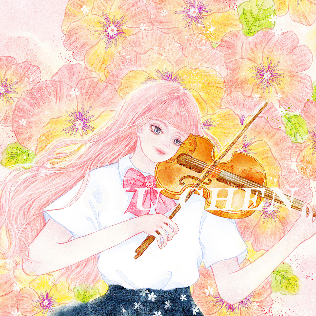女孩与音乐（图ZMjYxNjY4MDg0） - 商业插画 - 站酷设计师秋辰_chen原创素材 - 站酷ZCOOL