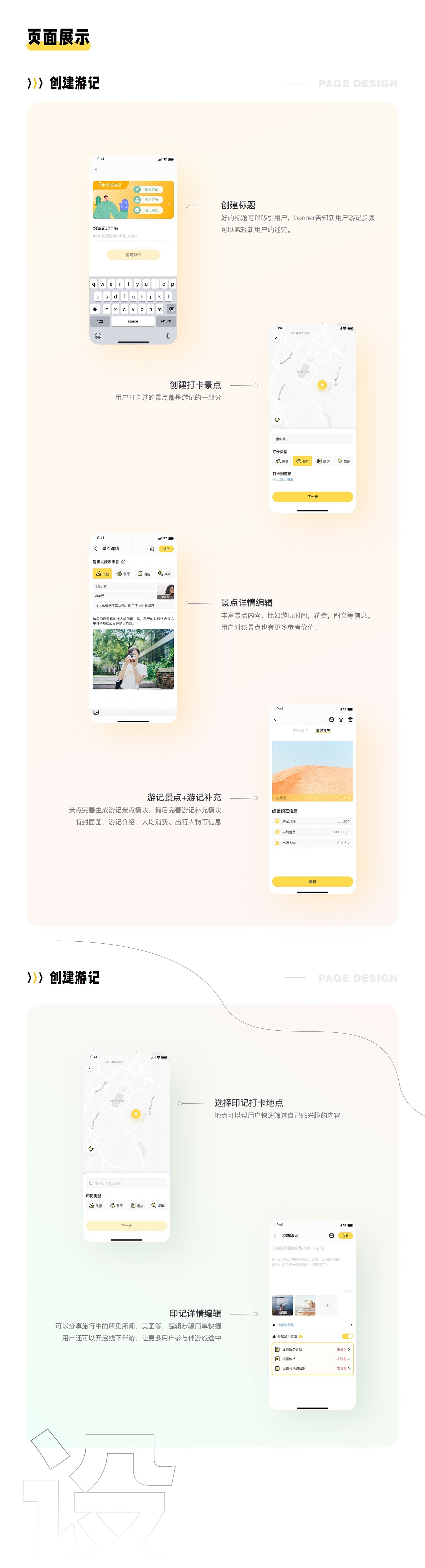 足迹旅行APP（图ZMjk2NTA1NjE2） - APP界面 - 站酷设计师橘子和肥猫原创素材 - 站酷ZCOOL