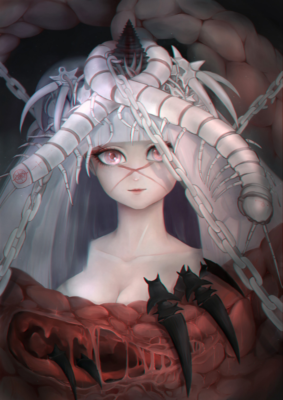插画—女孩和噩梦