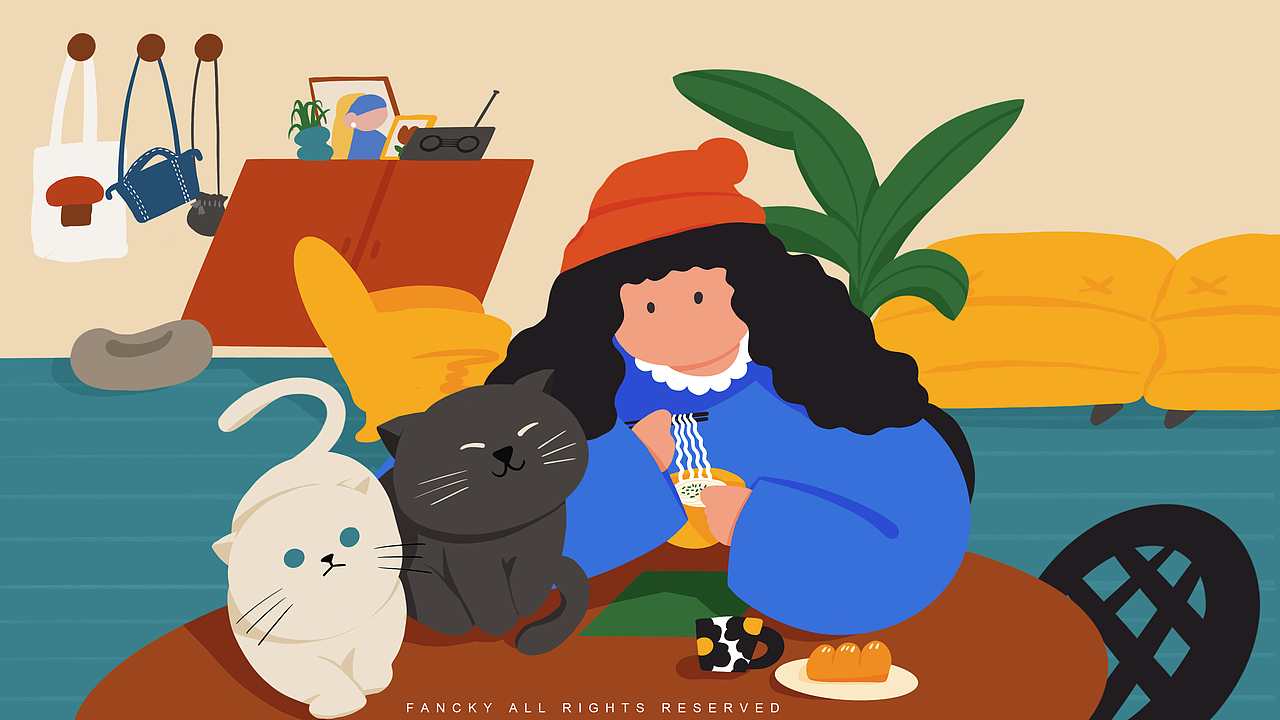 女孩的日常（图ZMjg4OTE2NTAw） - 商业插画 - 站酷设计师梵祁的插画原创素材 - 站酷ZCOOL