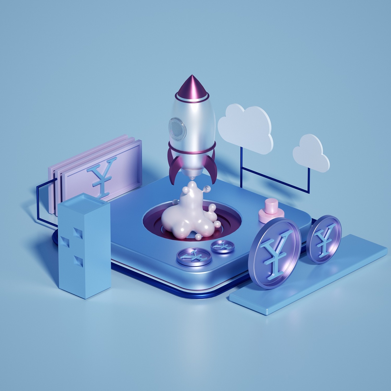 c4d火箭临摹|三维|产品|严肃三叔 - 原创作品 - 站酷 (zcool)