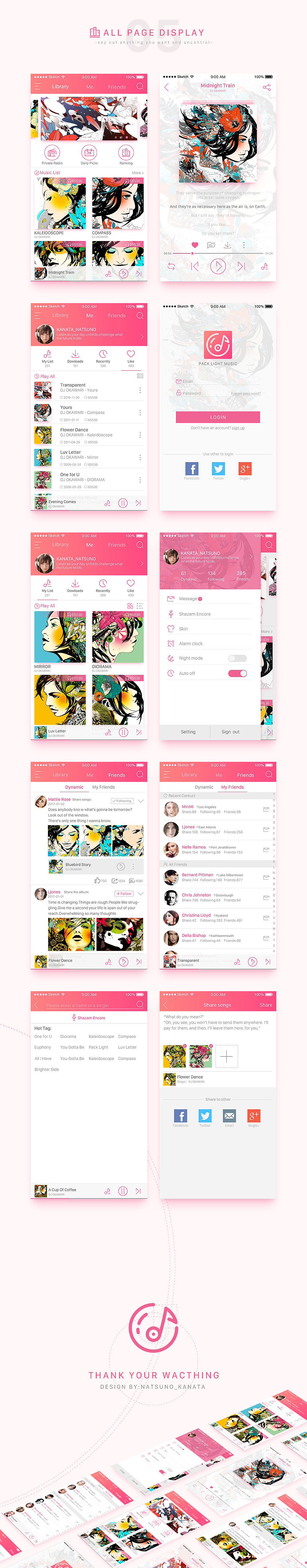 原创-Pack Light Music 音乐APP 界面设计（图ZNjg0OTc5NjA=） - APP界面 - 站酷设计师小方同学原创素材 - 站酷ZCOOL