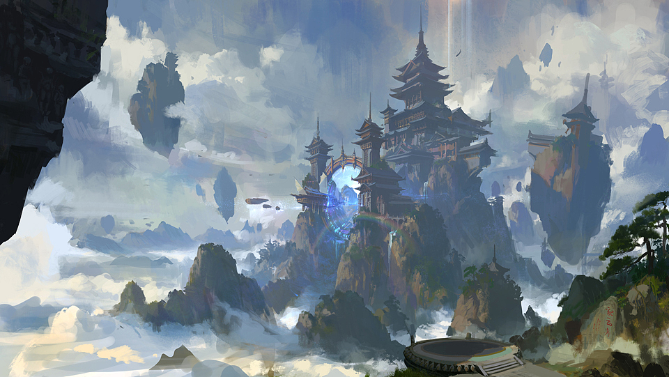 艺数绘讲师洛克猴作品——《琼楼玉宇》 步骤图（图ZNDEzNTE4MzY=） - 游戏原画 - 站酷设计师艺数绘CG原创素材 - 站酷ZCOOL