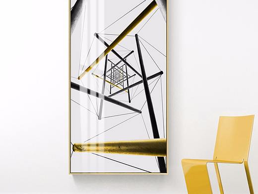 原创现代金箔北欧抽象现代几何抽象艺术装饰画