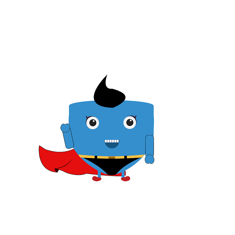 手机助手卡通形象原稿图