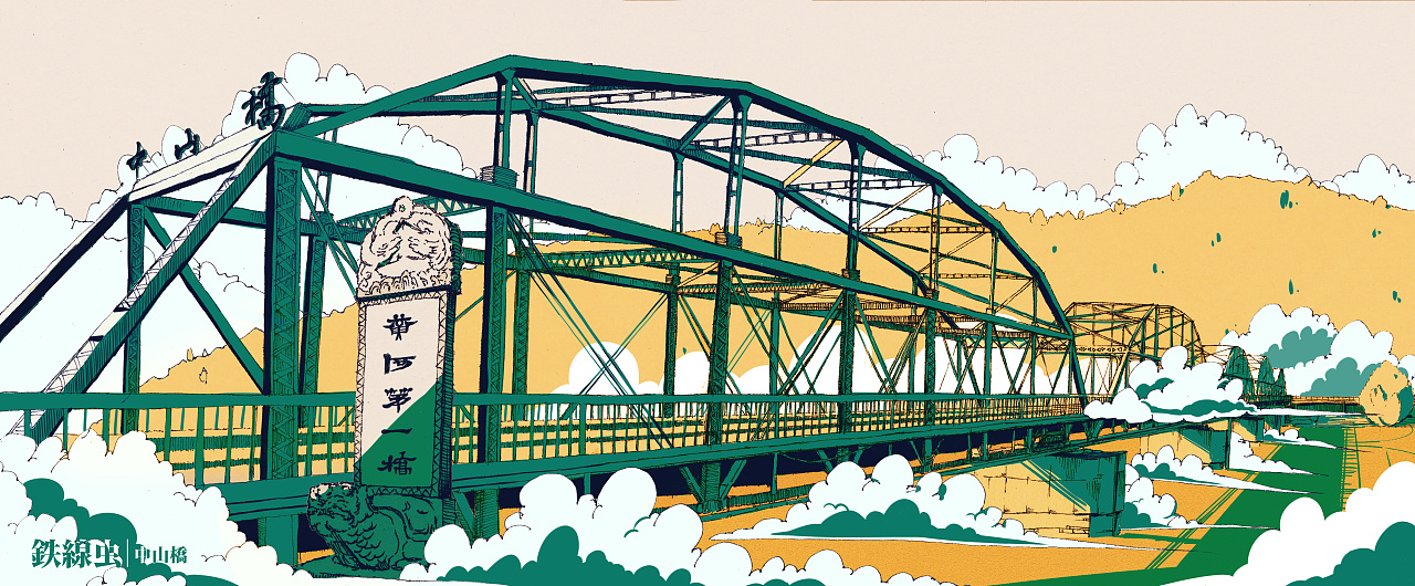 中山桥简笔画 手绘图片