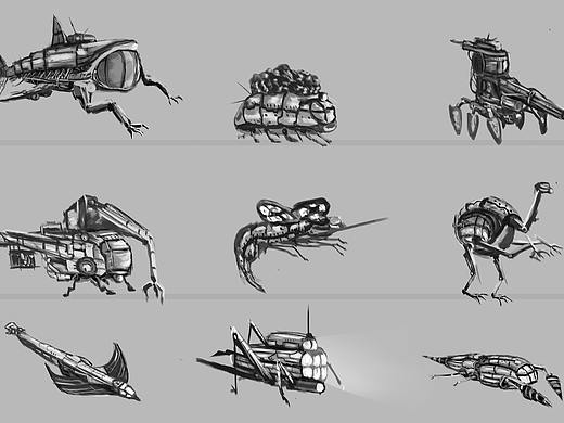 动物科幻机甲草图