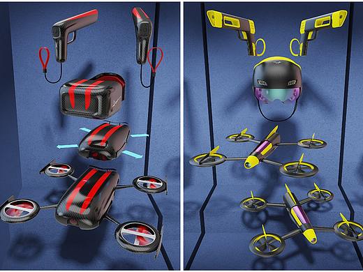 无人机扩充实境射击游戏组