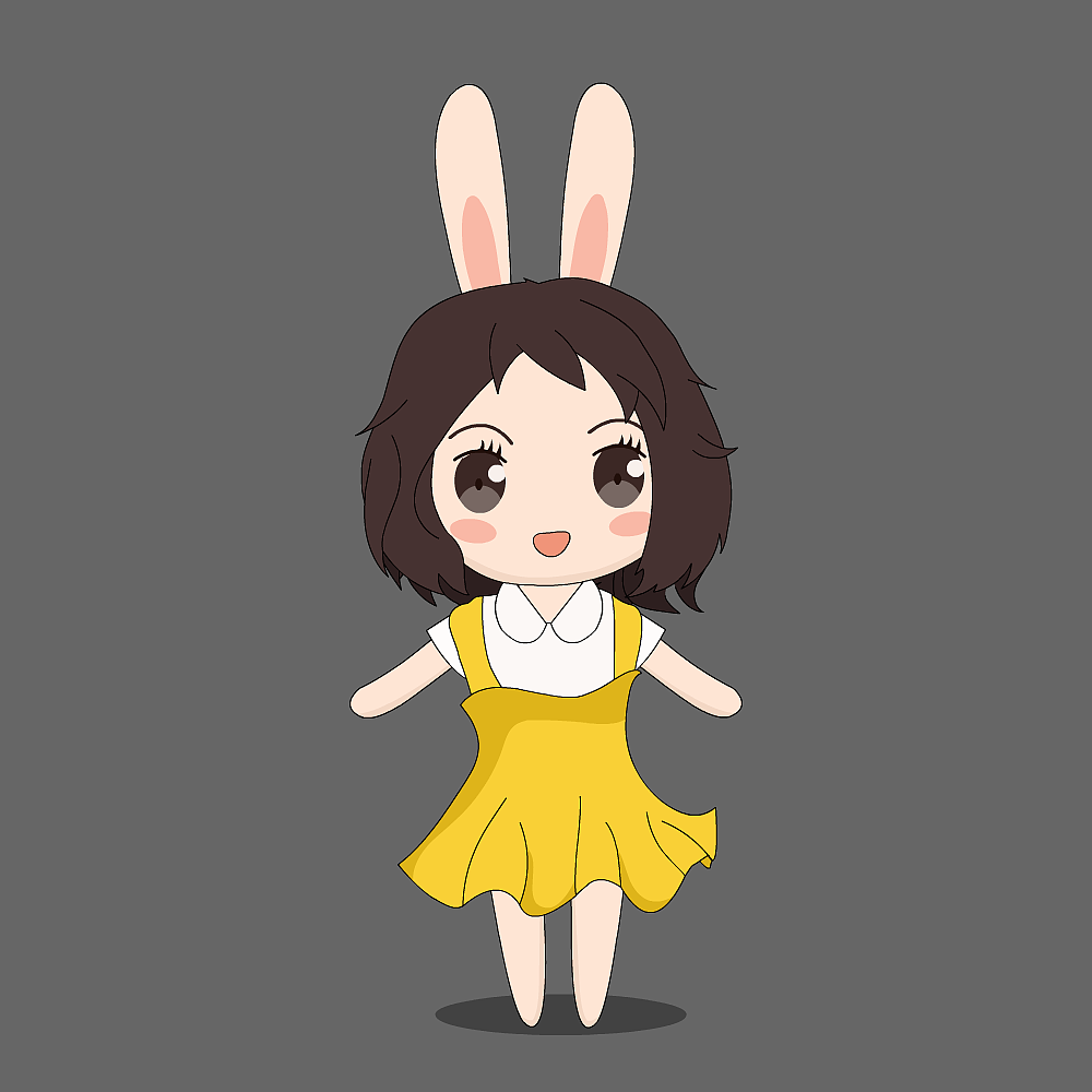 可爱卡通小女孩