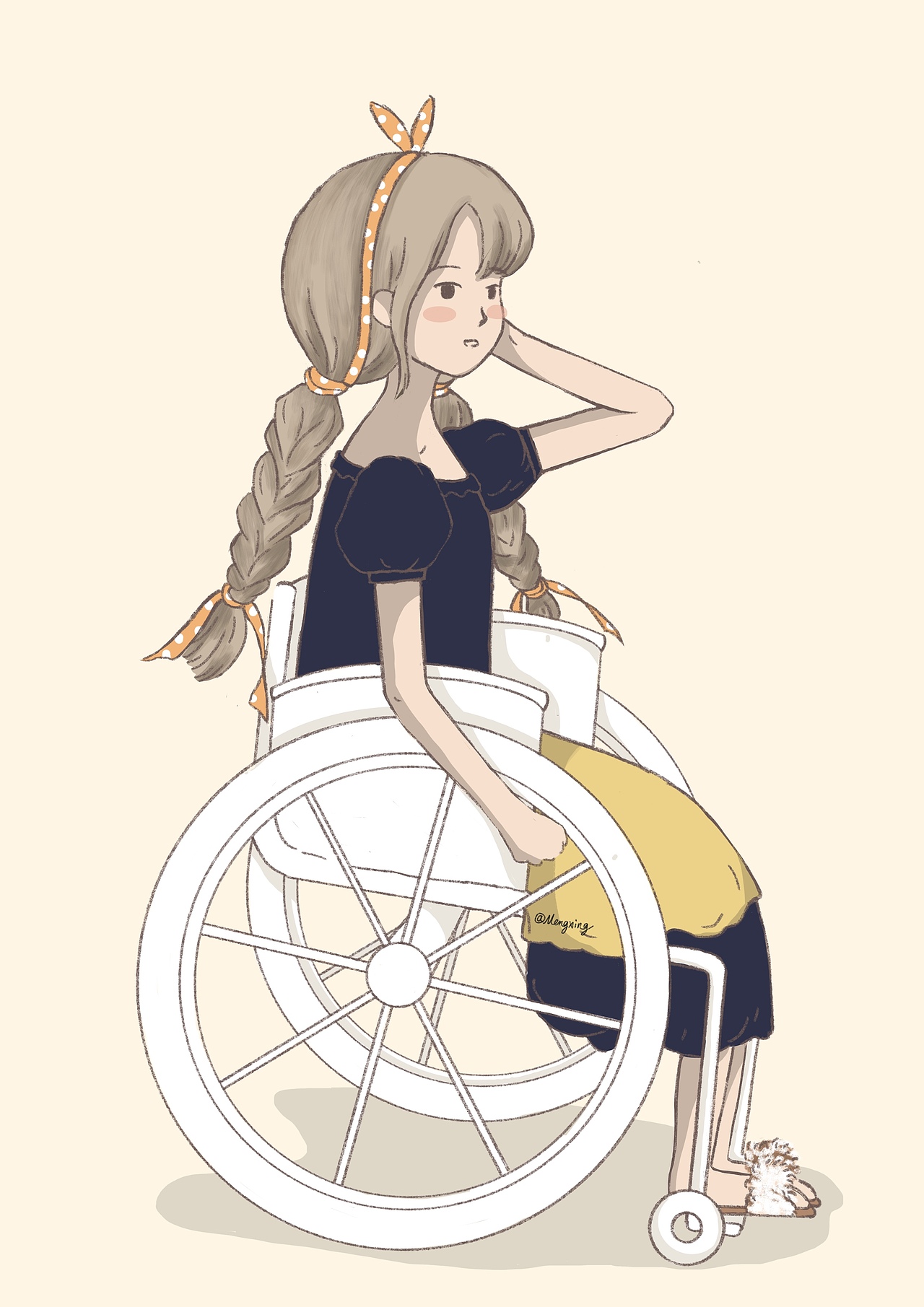 可爱简约又文艺的残障女孩头像