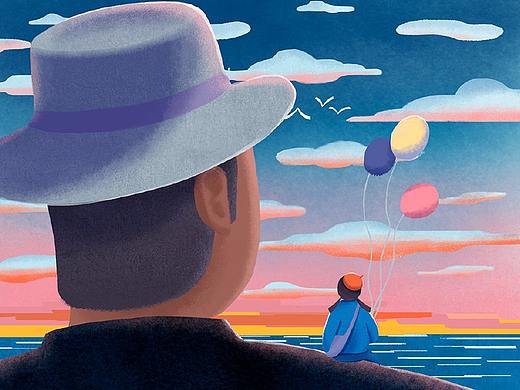 爸爸你辛苦了，節(jié)日快樂，想聽您講年輕時的故事~（個人主頁-ZMzY3Mzg2Mjg=） - 商業(yè)插畫 - 站酷設計師野人叔叔原創(chuàng)素材 - 站酷ZCOOL