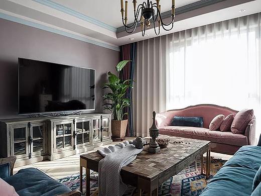 130㎡美式复古,墙面的颜色,刷得真有特色