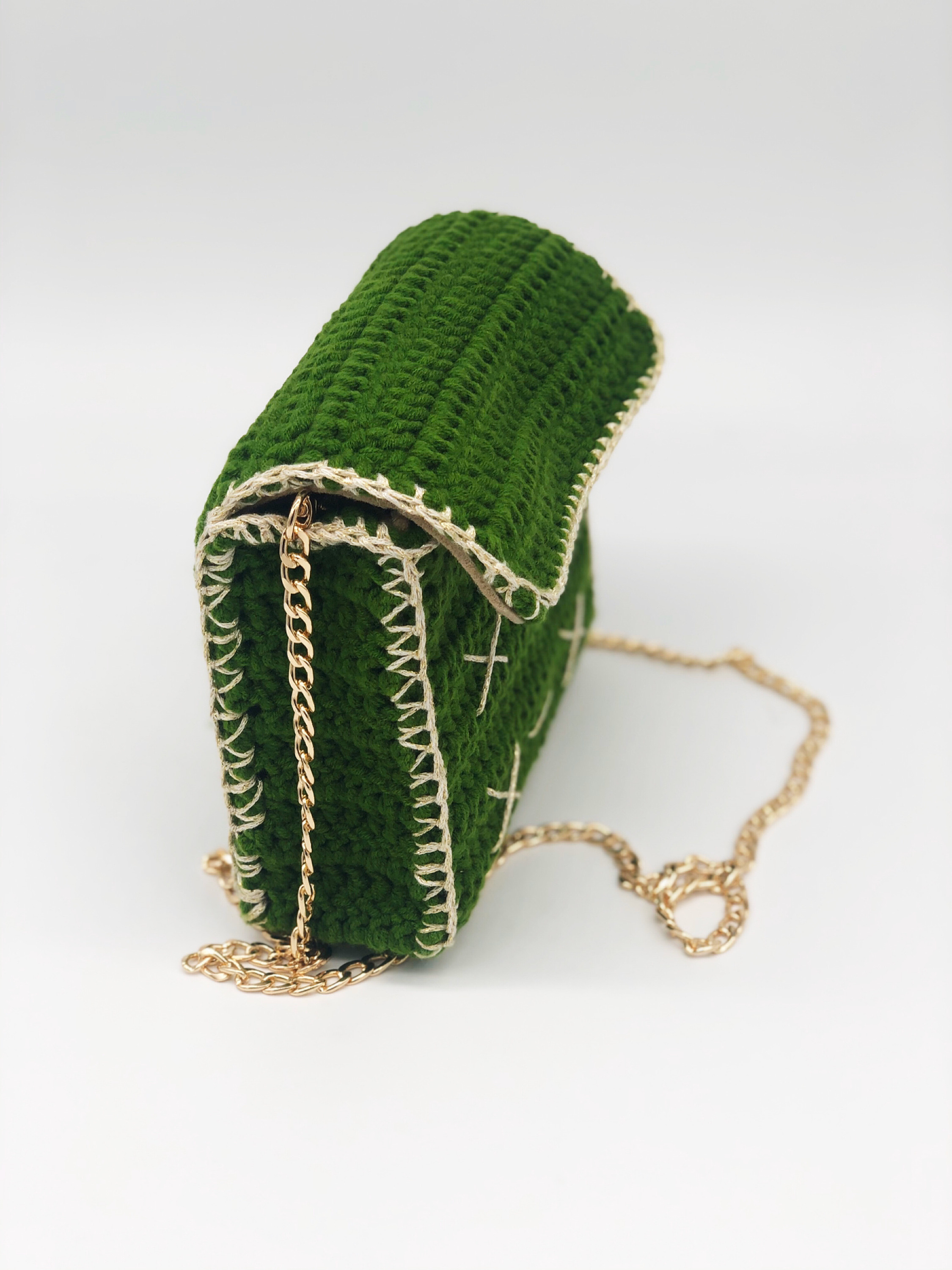 墨绿色高级感编织包