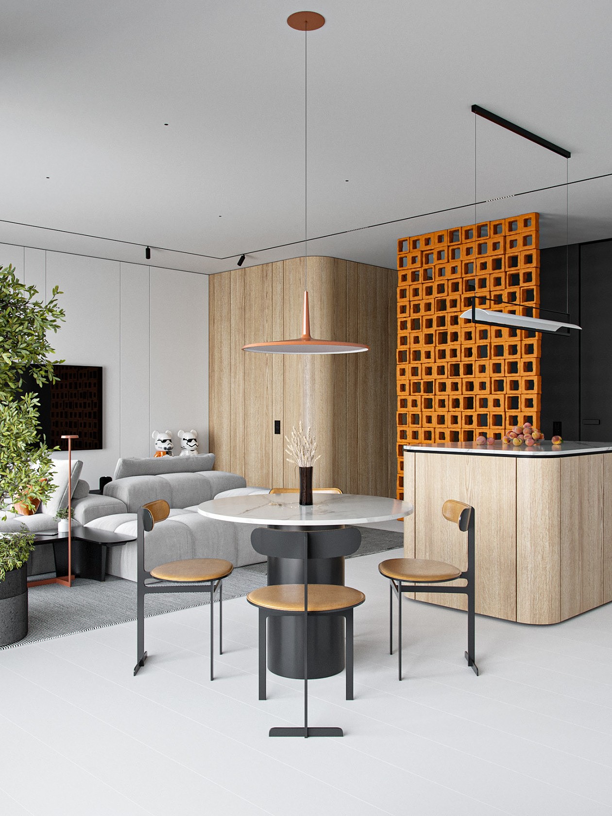 90㎡高级灰与黄色 永不落幕的时尚