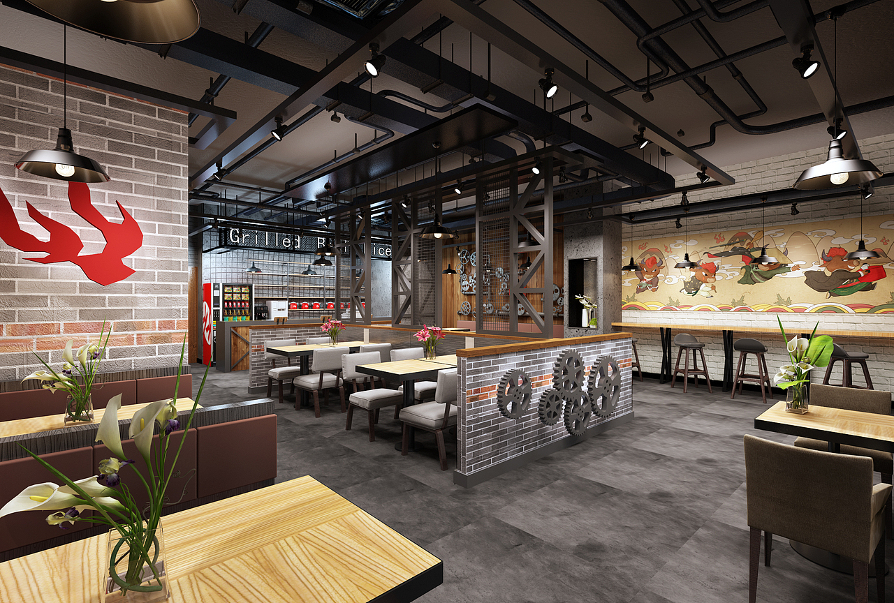 嘻牛记店面空间SI（图ZOTU0OTE5ODg=） - 家装设计 - 站酷设计师itonydesign原创素材 - 站酷ZCOOL