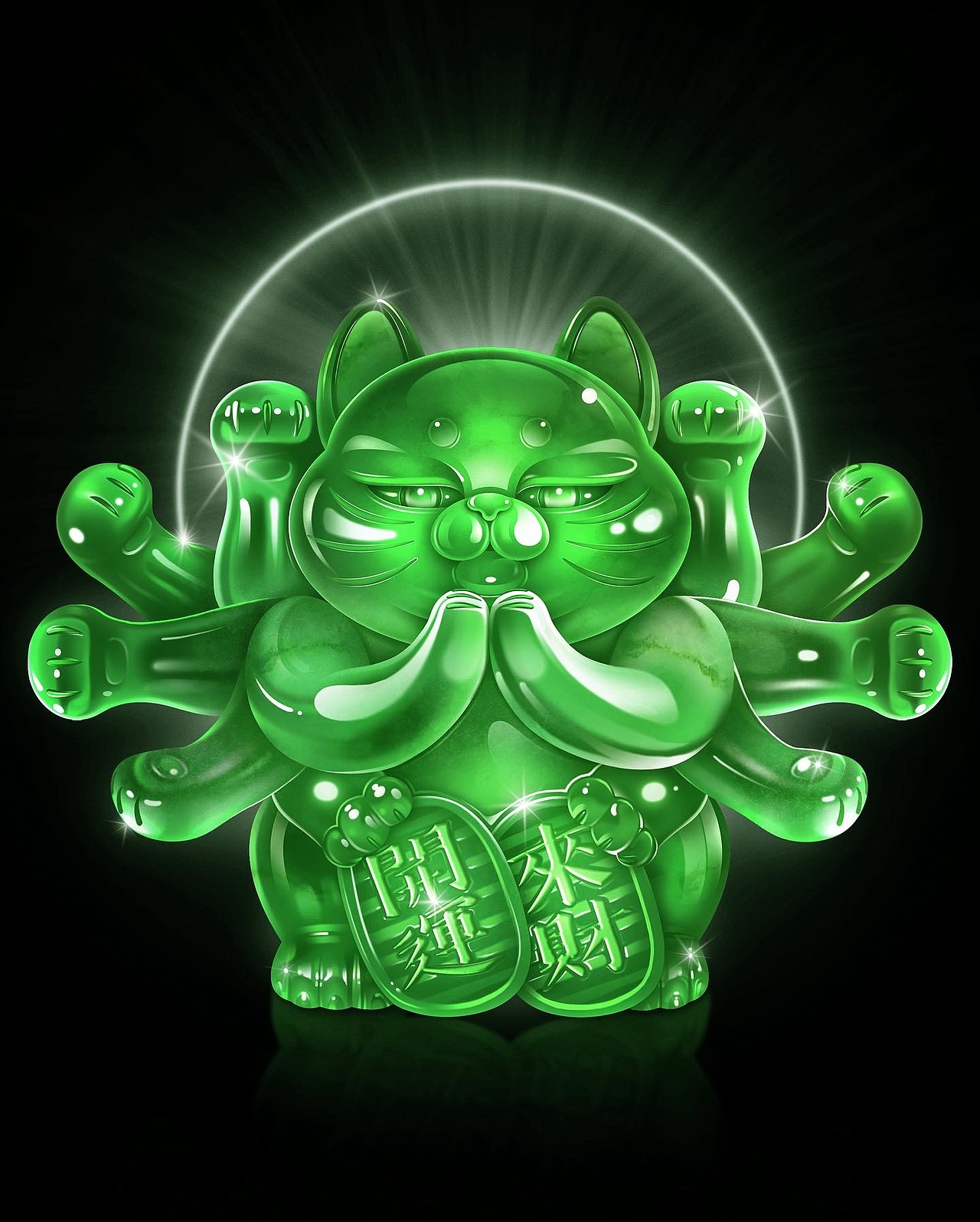 360度招财的千手招财猫!_kwok盖-站酷zcool