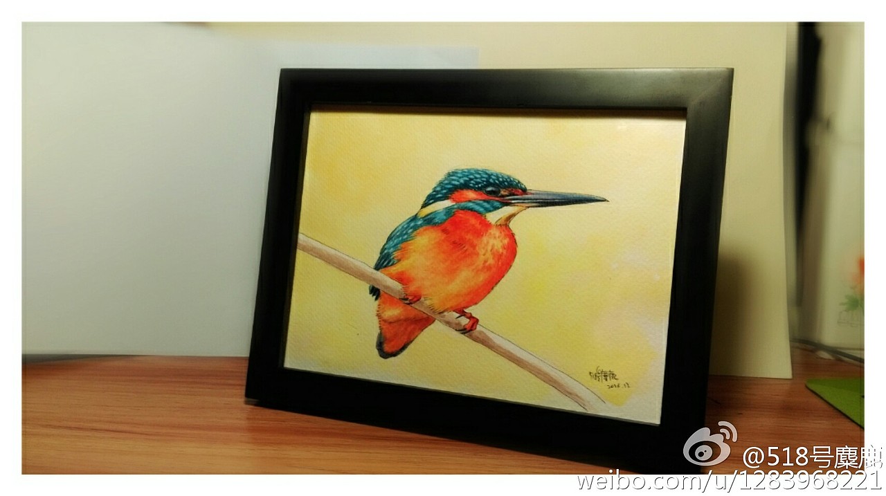 装裱进买好的框框里,摆在房间角落,自我感觉良好~