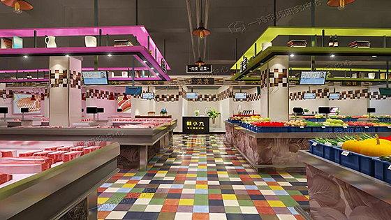 一鸿新建农贸市场设计案例山东青岛菜篮鲜生农超市场