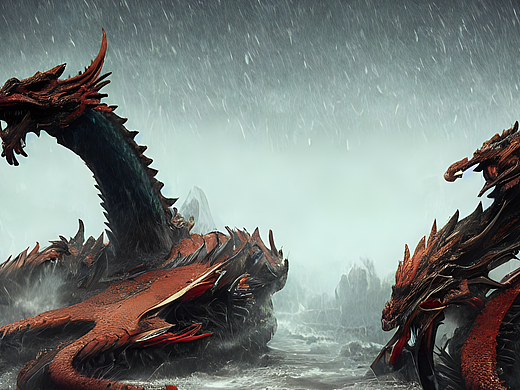 #AI创作实验室#龙与风（8）（个人主页-ZNjI5NTg3NjQ=） - AI作品 - 站酷设计师blackufo原创素材 - 站酷ZCOOL