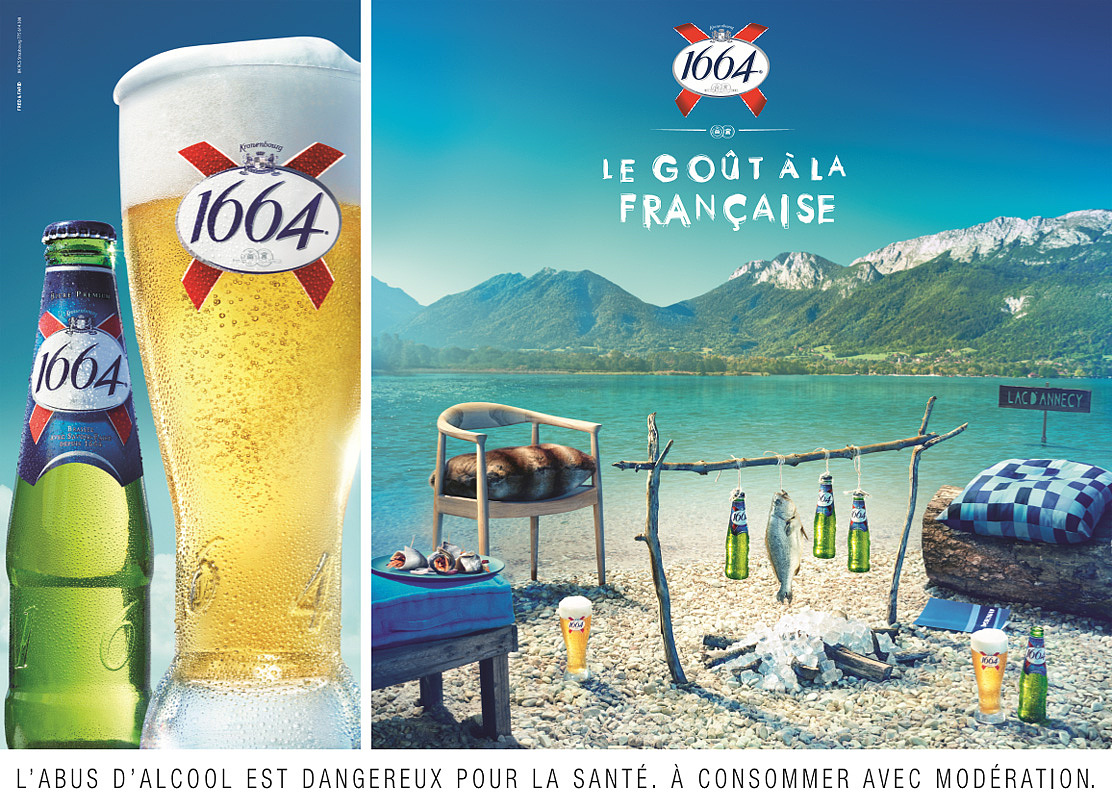 纪念2013年夏天!第一次在法国fred&farid广告公司做1664的户外广告!