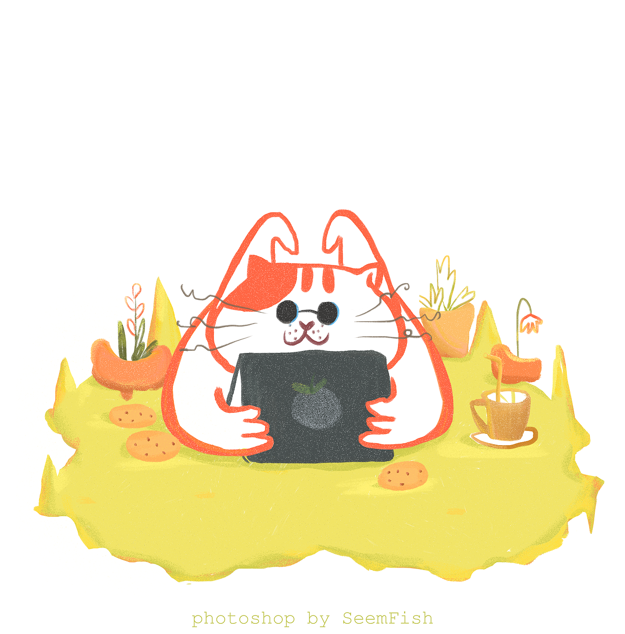 《猫拟人生》（图ZMTk3MDM0NDQ4） - 商业插画 - 站酷设计师SeemFish原创素材 - 站酷ZCOOL