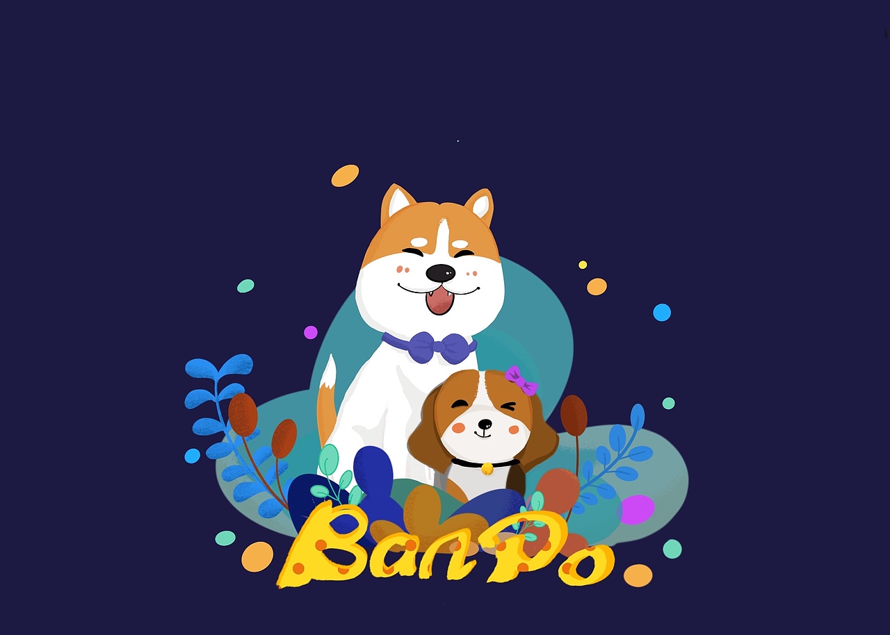 最后换个狗狗,加上logo