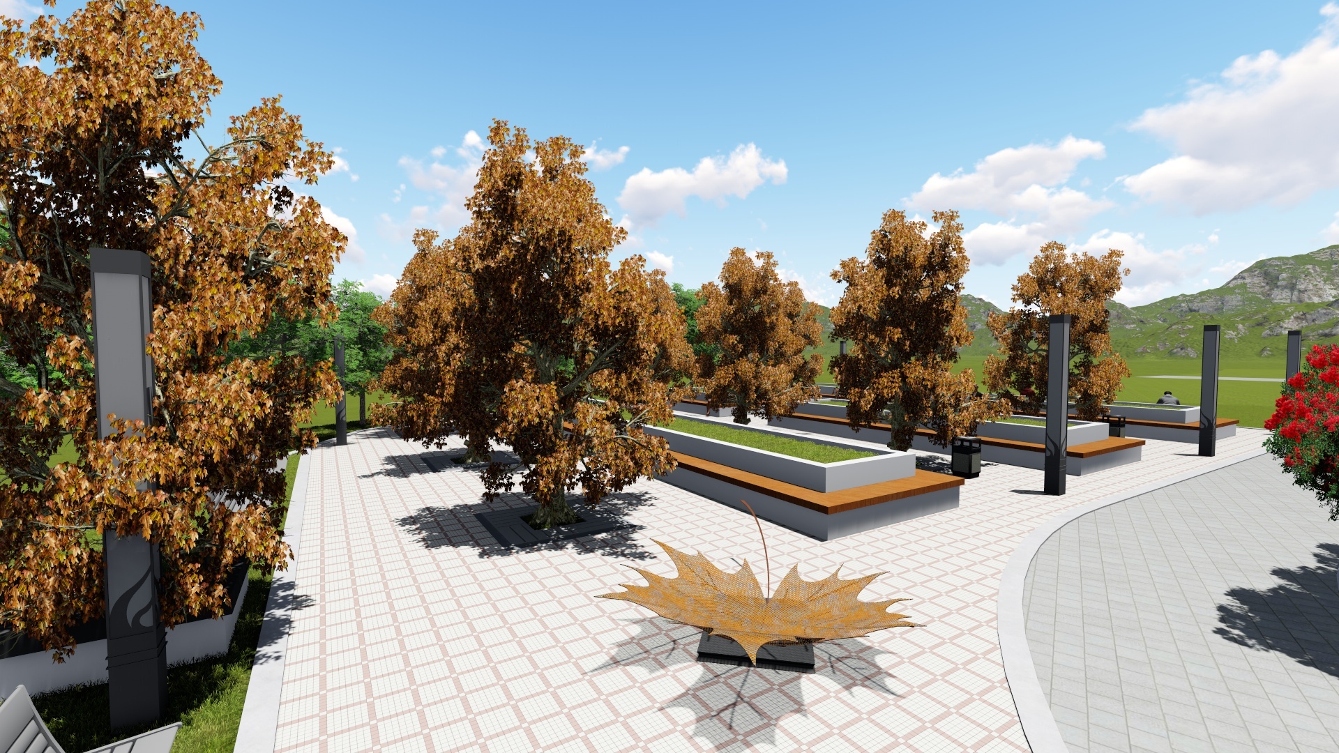 中学 学校 校园景观 Lumion 表现|空间|景观设计|梁西凹 - 原创作品 - 站酷 (ZCOOL)