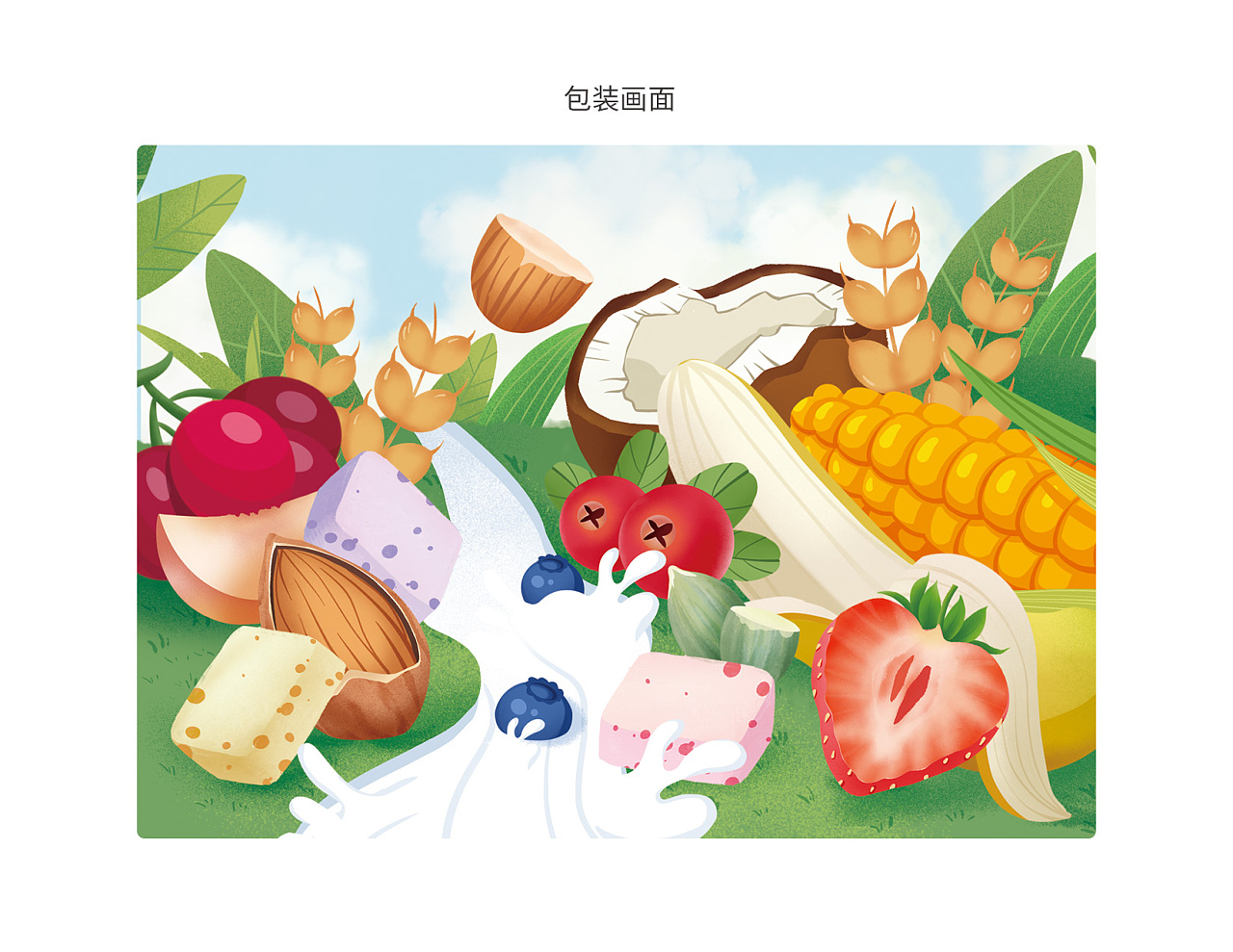 水果麦片插画包装设计|插画|商业插画|白先笙 - 原创作品 - 站酷 (zco