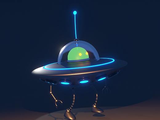 行走的飞碟3d动画