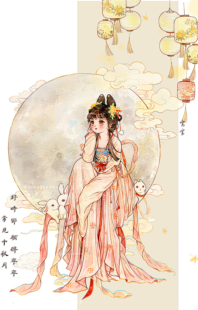 中秋系列之桂宫秋思（图ZMjc2ODU3NjAw） - 商业插画 - 站酷设计师官官an原创素材 - 站酷ZCOOL