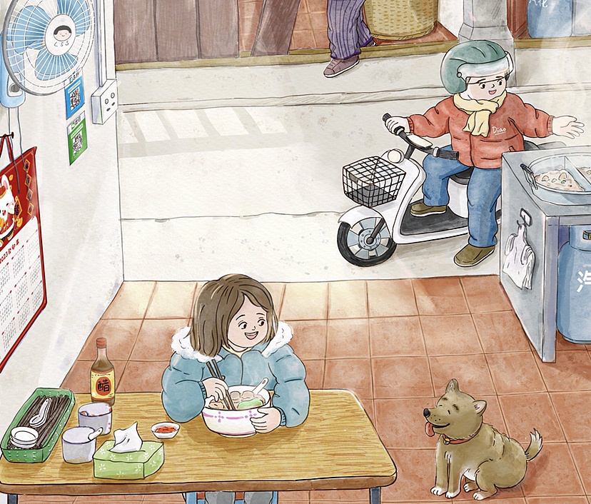 这么冷的天，来碗热腾腾的粿条汤吧！（图ZMzU4Njk5MjM2） - 创作习作 - 站酷设计师嘿呀是隔壁李叔叔原创素材 - 站酷ZCOOL