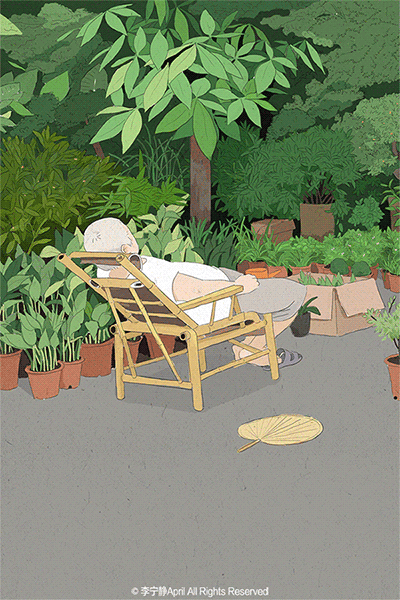 夏天－动态插画（图ZNTU4ODE3NDg=） - 创作习作 - 站酷设计师李宁静april原创素材 - 站酷ZCOOL