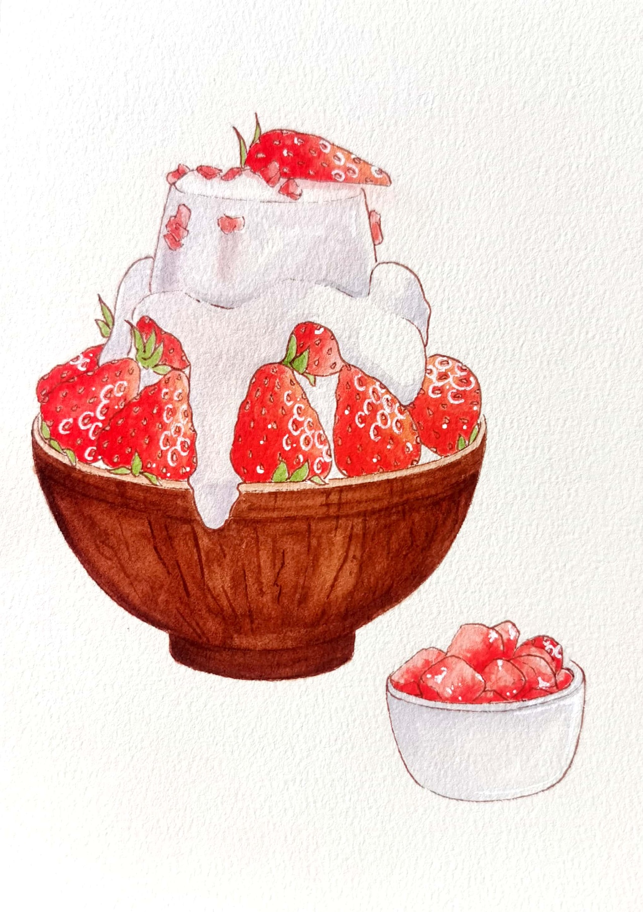 两杯草莓冰沙|平面|海报|蜜蜂手绘 - 原创作品 - 站酷 (zcool)