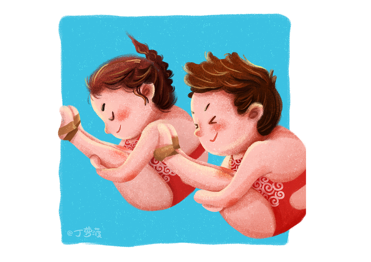 奥运冠军系列插画_丁萝菠-站酷zcool