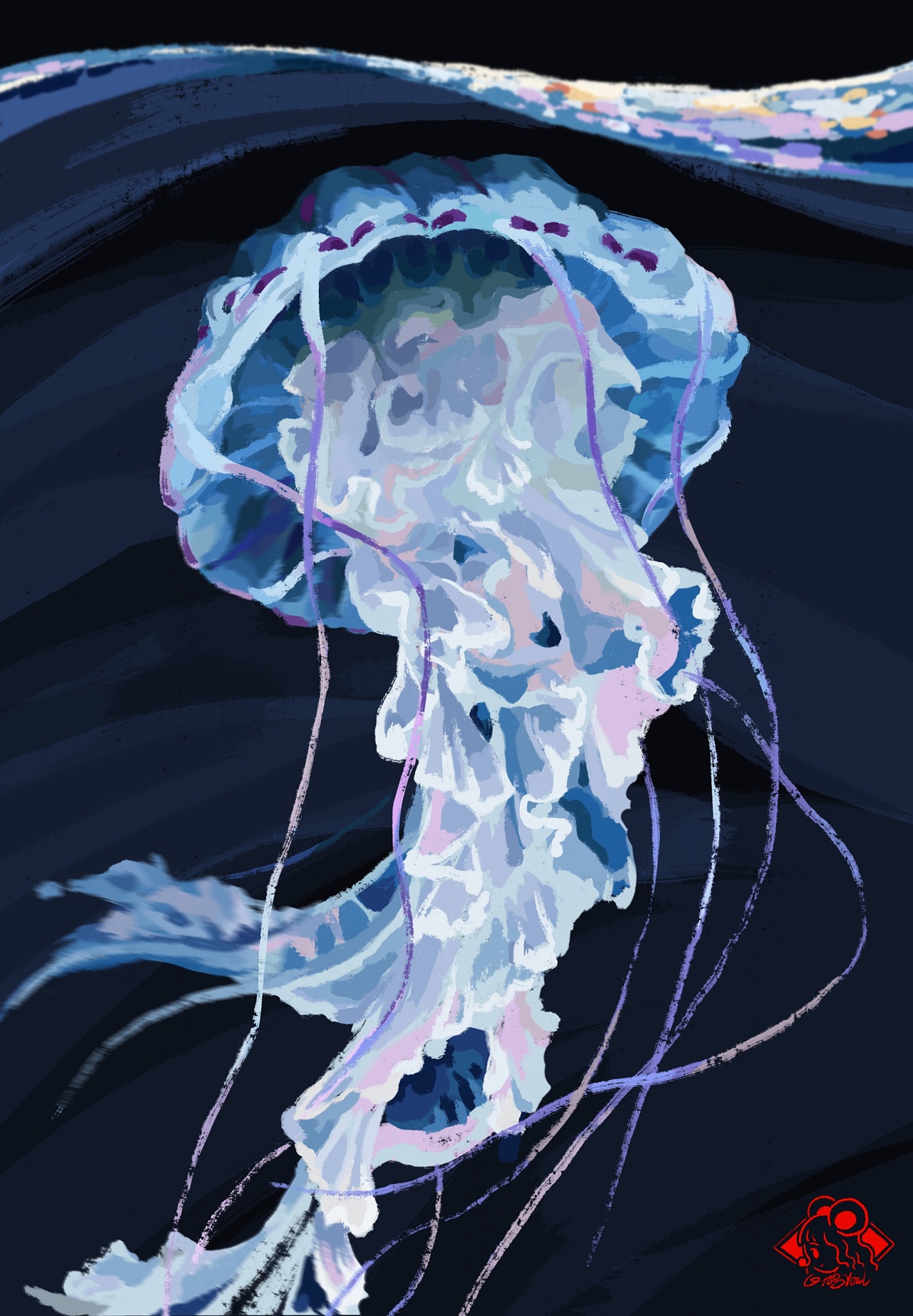 水母海蜇蓝色梦幻图片素材-编号37040189-图行天下